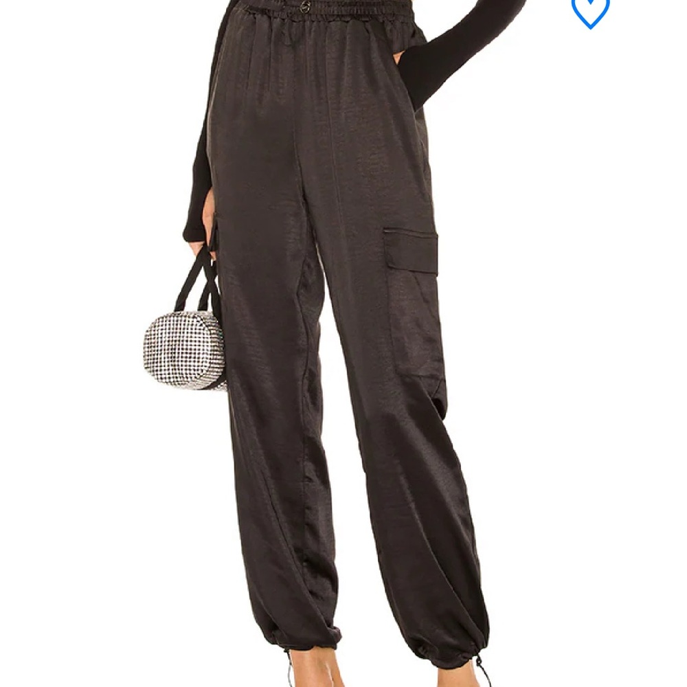 Revolve  - Superdown Rita Black Jogger Track Pants with Drawstring Waist Small